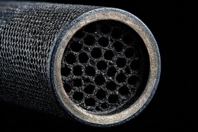 碳纤维管材内部蜂窝结构特写
