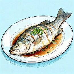 清蒸鱼葱花点缀美味