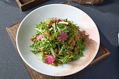 苦菊果仁心里美萝卜拌海蜇