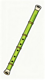 绿色竹制笛子乐器