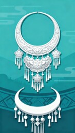 苗族银饰传统项链图案