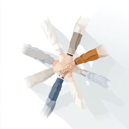 众人齐心 携手合作