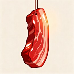 新鲜五花肉悬挂展示