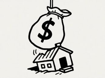 手拿一个钱包的漫画