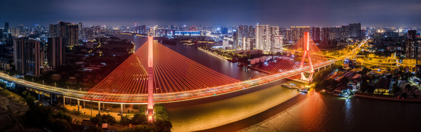 中国广东省广州市鹤洞大桥广船滨江公园