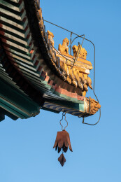 中国传统屋顶建筑脊兽特写