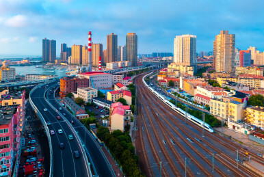 青岛市胶宁高架路城市环境