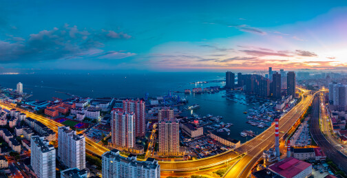 青岛市胶宁高架路城市环境
