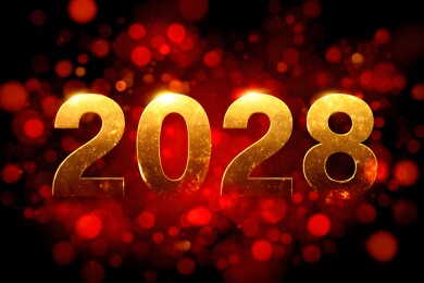 金色2028数字红色光斑背景数字设计高