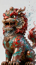 威武貔貅神兽传统纹样东方神话瑞兽