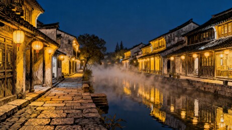 古水镇宁静夜景