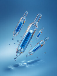 透明滴管瓶悬浮科技感美妆图