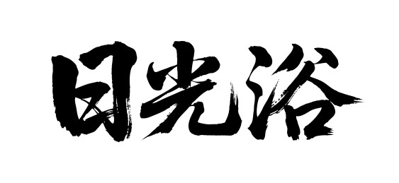 日光浴矢量书法手写毛笔字