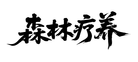 森林疗养矢量书法手写毛笔字