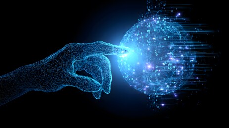 数字之手触碰数据地球