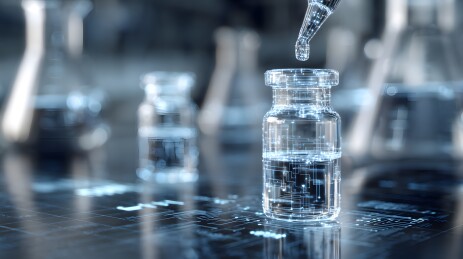 科技感实验室滴管注入药瓶