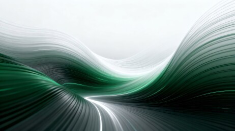 线条绿白风设计主视觉场景