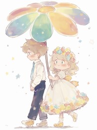 花下的小情侣插花