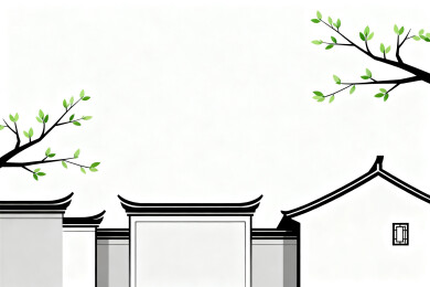 古典建筑与绿树枝条的和谐画面