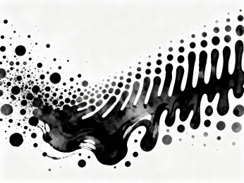 黑白的抽象墨迹笔刷泼墨艺术