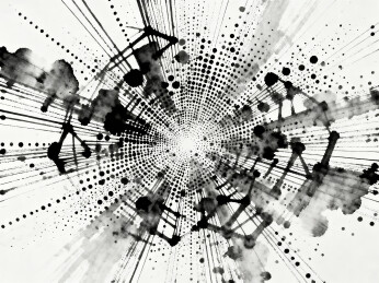 黑白的抽象墨迹笔刷泼墨艺术