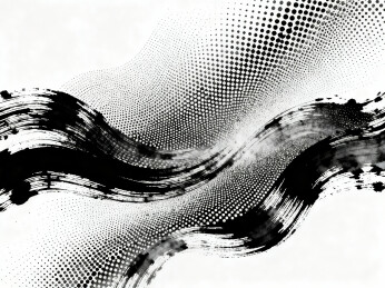 黑白的抽象墨迹笔刷泼墨艺术