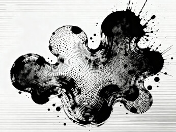 黑白的抽象墨迹笔刷泼墨艺术