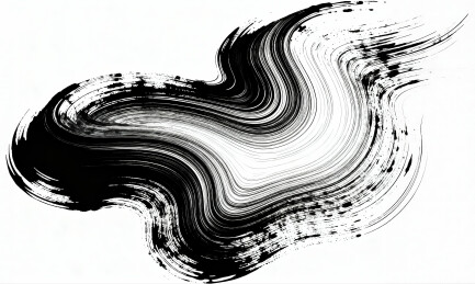 黑白的抽象墨迹笔刷泼墨艺术