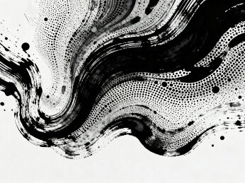 黑白的抽象墨迹笔刷泼墨艺术