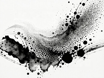 黑白的抽象墨迹笔刷泼墨艺术