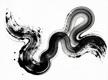 黑白的抽象墨迹笔刷泼墨艺术
