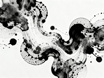 黑白的抽象墨迹笔刷泼墨艺术