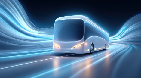 未来感巴士行驶画面