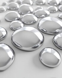 银色圆形物体排列画面