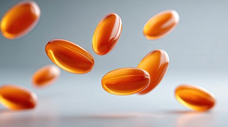 悬浮空中的橙色胶囊