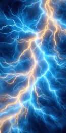 绚丽蓝色闪电画面
