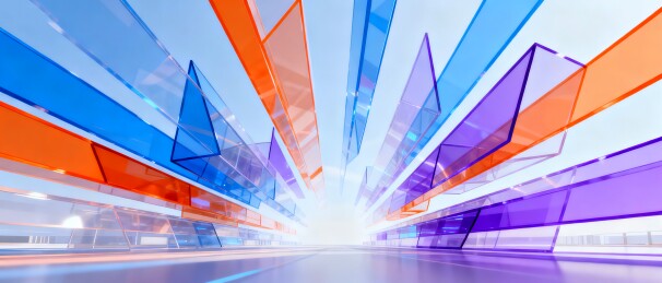 几何方块炫彩科技空间场景