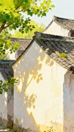 白墙黛瓦古建筑庭院