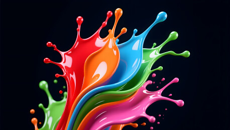 多彩液体喷溅旋转动感背景