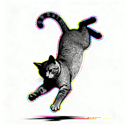 指纹印小猫咪插画