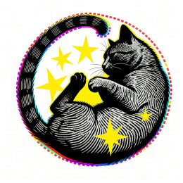 指纹印小猫咪插画
