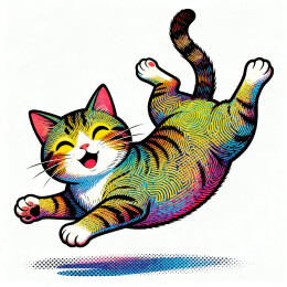 指纹小猫咪插画