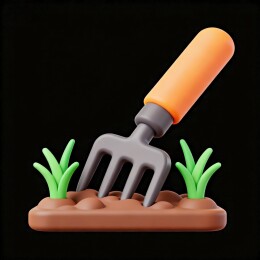 园艺工具与绿植特写