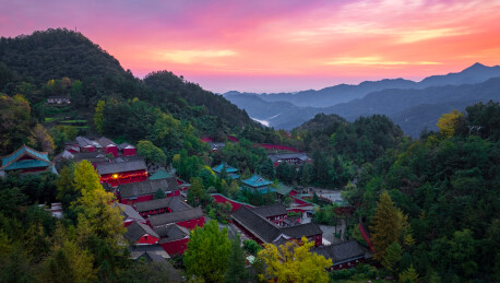 武当山紫霄宫景区风景航拍