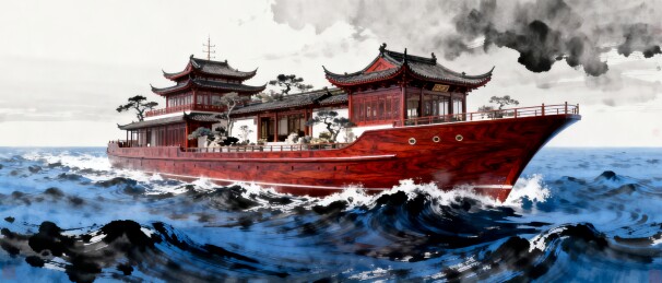 轮船海洋航行景观场景