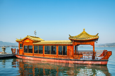 浙江杭州西湖游船钱王祠码头