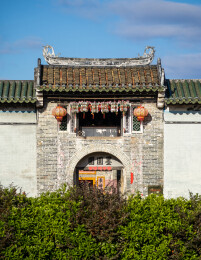 惠州横沥墨园村祠堂客家古村落传统建筑场景