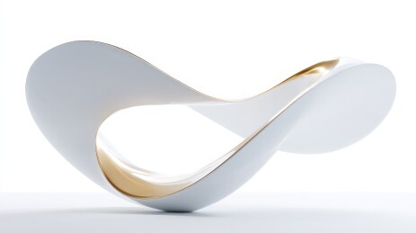 白色金色抽象艺术物体