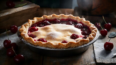 樱桃馅饼的金黄诱惑