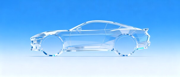 透明水晶质感汽车侧面展示图